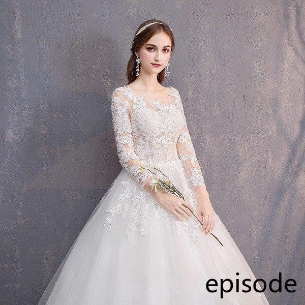 ウェディングドレスウェディングドレス白パーティードレス花嫁ロングドレス簡約結婚式露背細身二次会エレガントレースお呼ばれ挙式姫hs4994今日は30パーセント 11,216円