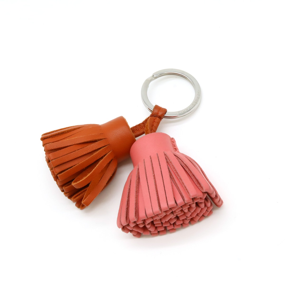 カルメン ウノドス キーリング キーホルダー フリンジ タッセル チャーム アニューミロ レザー ライトブラウン ピン