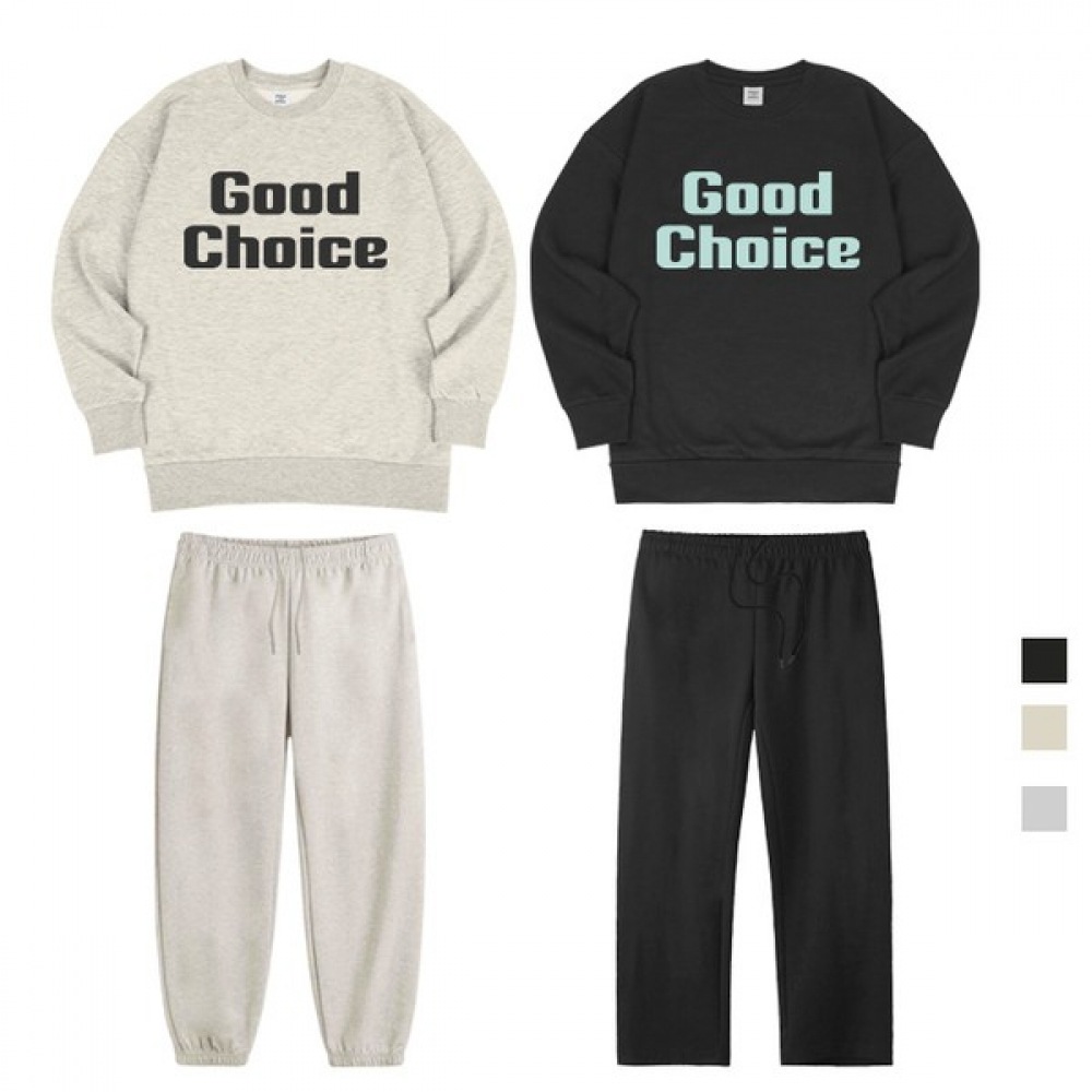 [ポール＆ポール] グッドチョイスベーシックオーバーフィットスウェットシャツジョガーワイドパンツセット