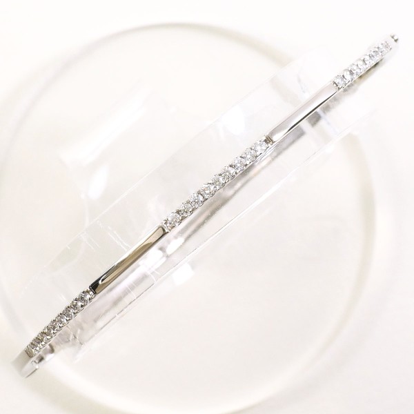 K18 18金 WG バングル ダイヤ 0.30 カード鑑別書 中古