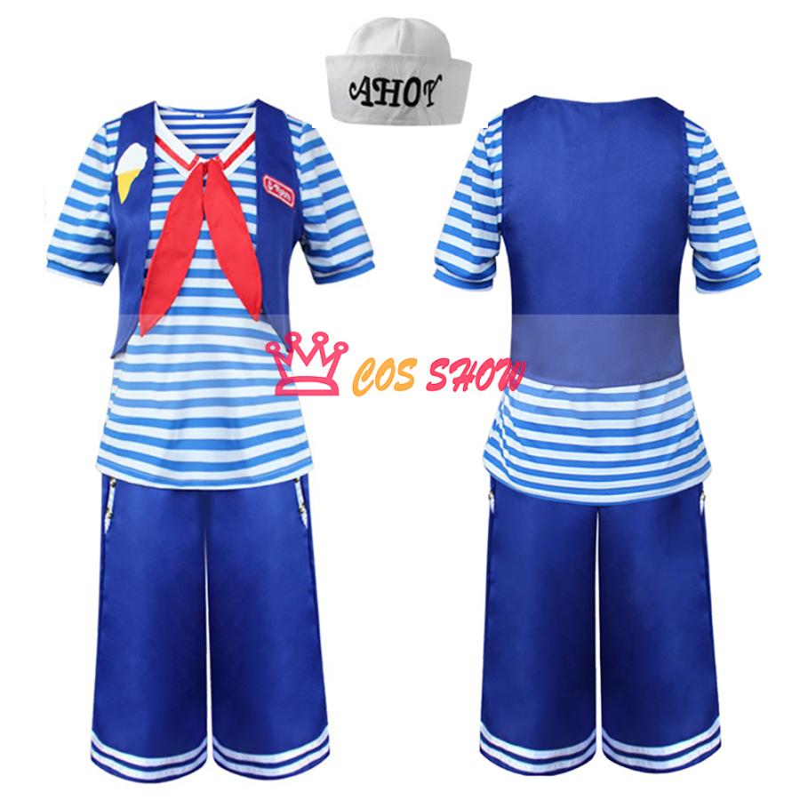 2025新品販売 ストレンジャー・シングス 未知世界 シーズン3 ロビン・バックリー コスプレ衣装 制服 セーラー服 帽子付き cosplay仮装 イベント ステージ服 舞台 ハロウィン