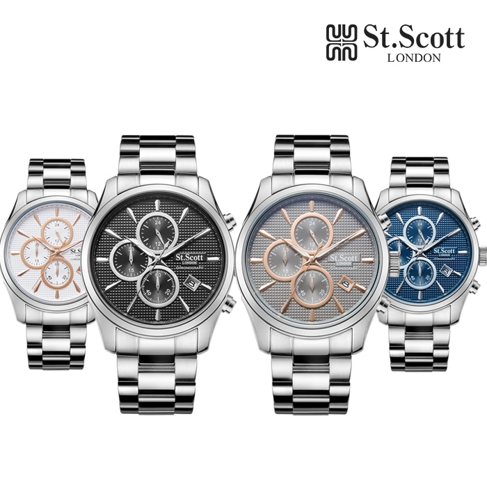 ST.SCOTT LONDON ST3054Mクロノグラフ男性メタル時計