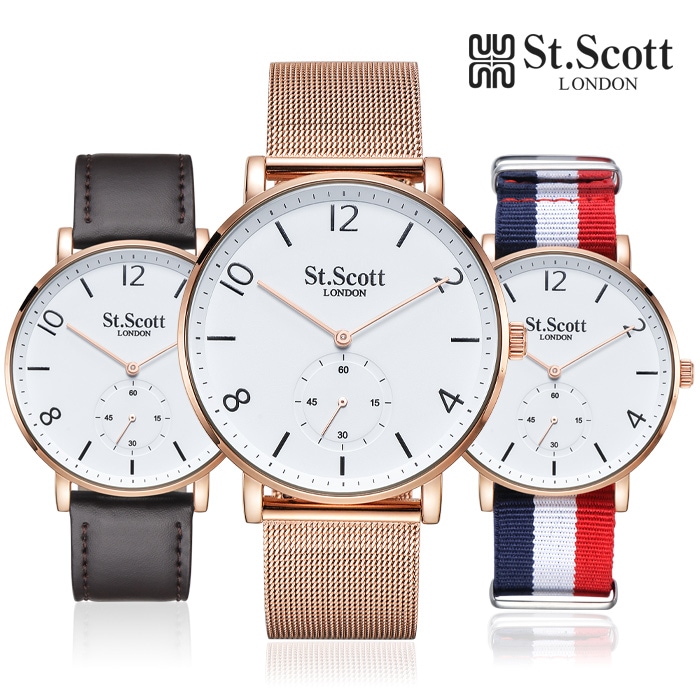 ST.SCOTT LONDON ST7119M-RSR カイロスストラップ 3種男性時計セット