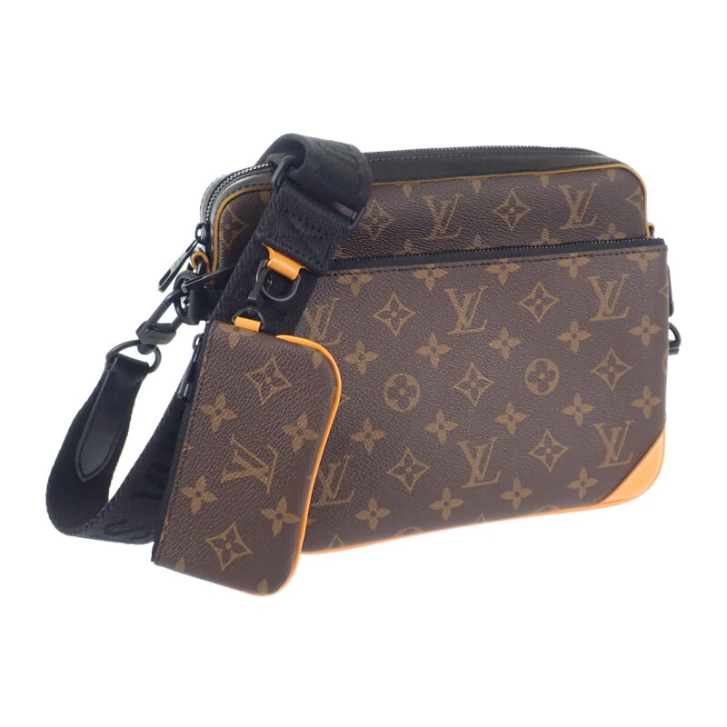 【Aランク】 トリオ・メッセンジャー M46694 ショルダーバッグ モノグラムマカサー メンズ【ISEYA】