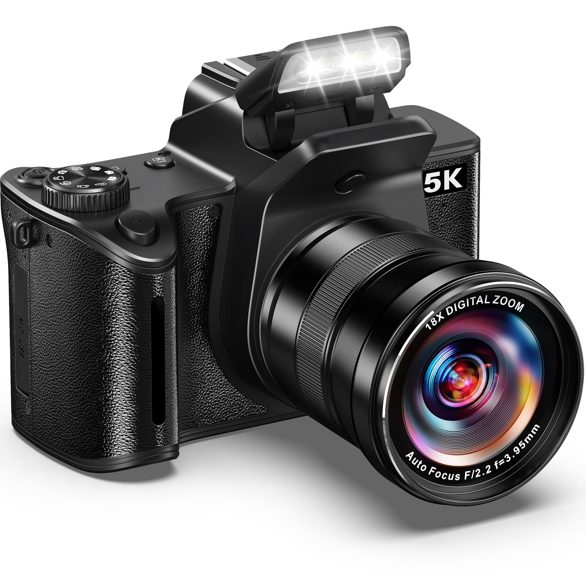 デジカメ 5K 8000万画素 一眼レフカメラ デジタルカメラ 18倍デジタルズーム コンパクトカメラ 180度回転可能 スクリーン 4.0インチ IPS タッチスクリー 自撮り 32GBマイクロSD