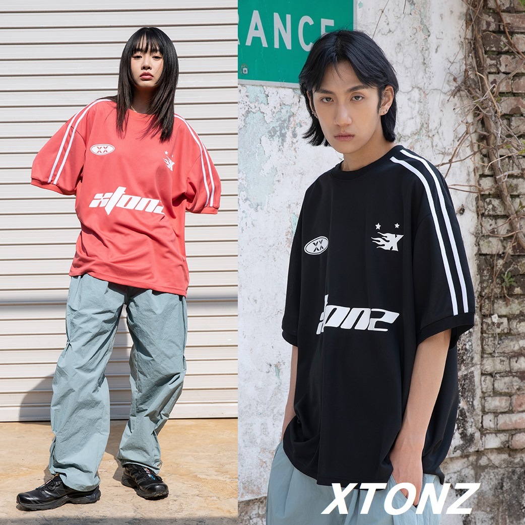 23 S/S 韓国人気スポーティラウンド半袖Tシャツ [3色]