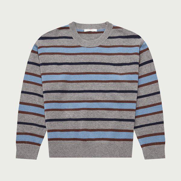 10540-140-817-37-056女性ルーズフィットマルチストライププルオーバーニットdj