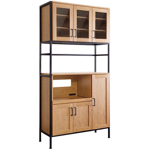 ホームテイスト GCK-1890 シャビーオーク ヴィンテージ食器棚 【GREACK-グリック-】 メーカー直送