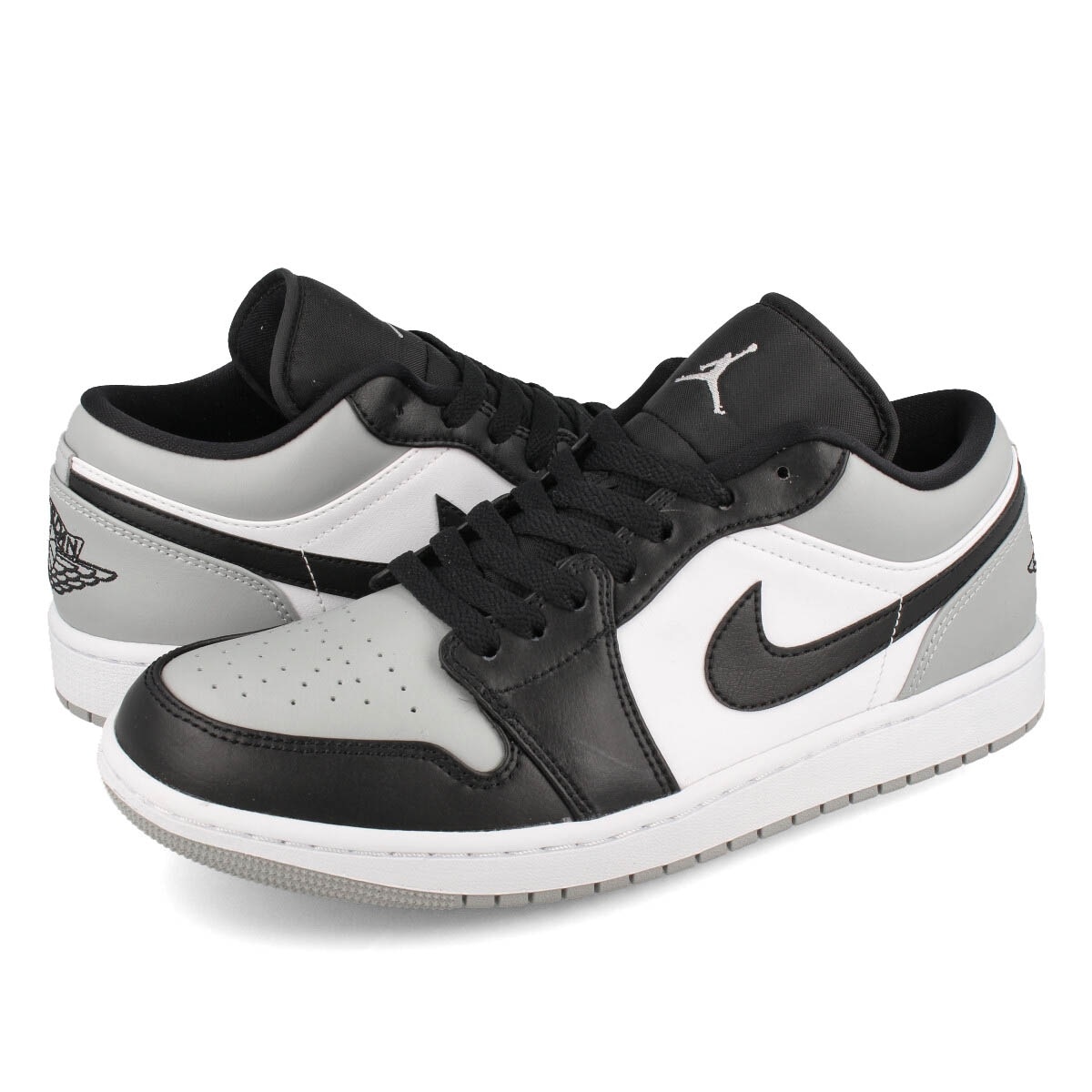 AIR JORDAN 1 LOW WHITE/BLACK/LIGHT SMOKE GREY 【SHADOW TOE】