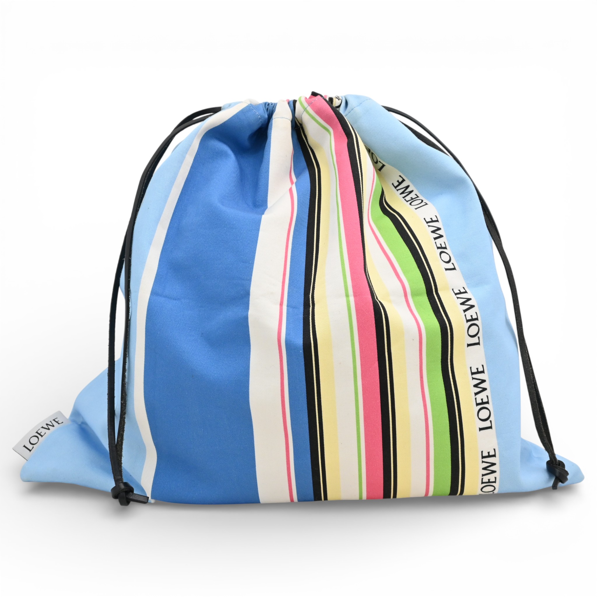 ロエベ ドローストリング ポーチ ストライプ マルチカラー 巾着バッグ Aランク lo9917bf