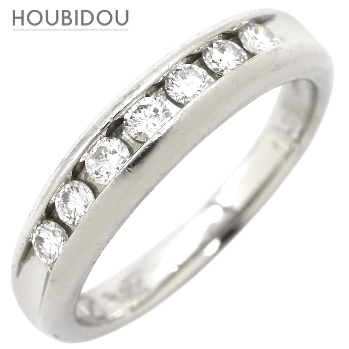 リング 指輪 ダイヤモンド 0.30ct リング プラチナシルバー 7P 7粒 7石 一文字 ブリリアントカット プラチナ 9号【中古】