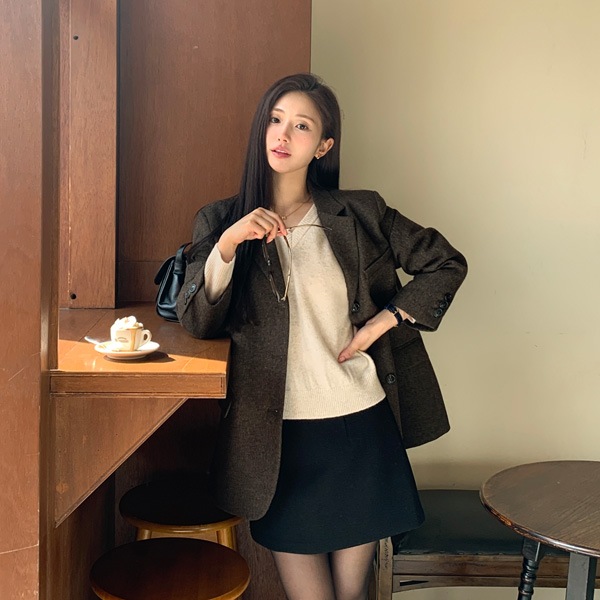 シングルテーラードジャケット 韓国アウター jk2947