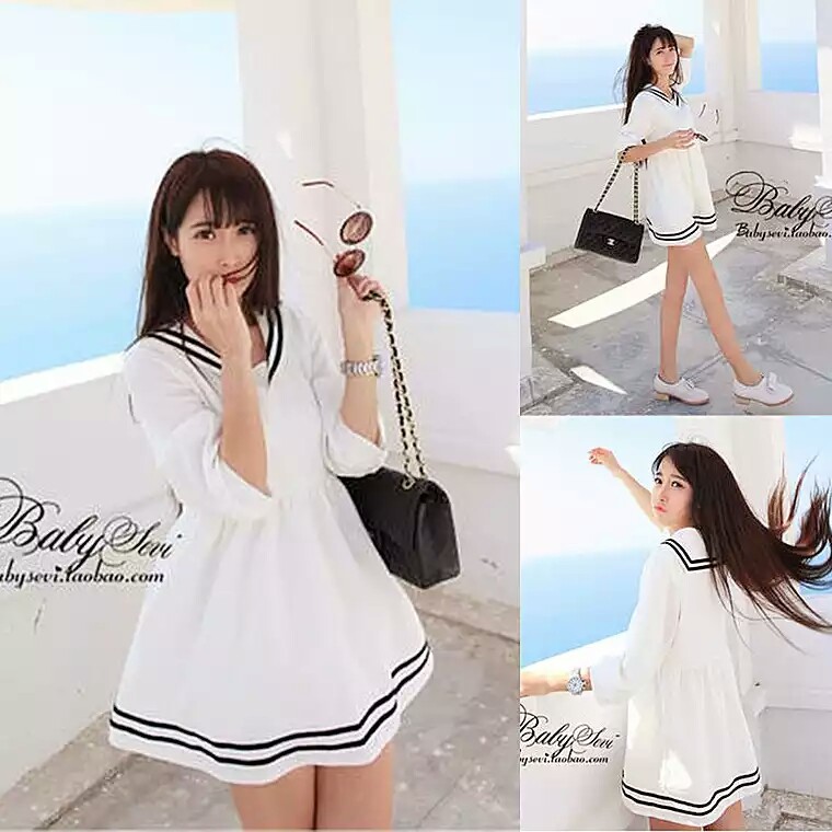 学生ワンピース女性夏20172025新作韓国版修身着痩せハイウエストファッション襟a字ミディアムスカート