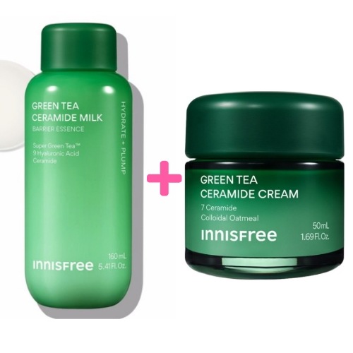 グリーンティー セラマイド ミルクエッセンス 160ml +グリーンティー セラマイド クリーム 50ml 保湿クリーム 韓国コスメ 乾燥肌ケア