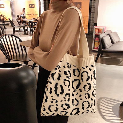 トートバッグ ニット a4 ニットバッグ 韓国 ライク ...のサムネイル