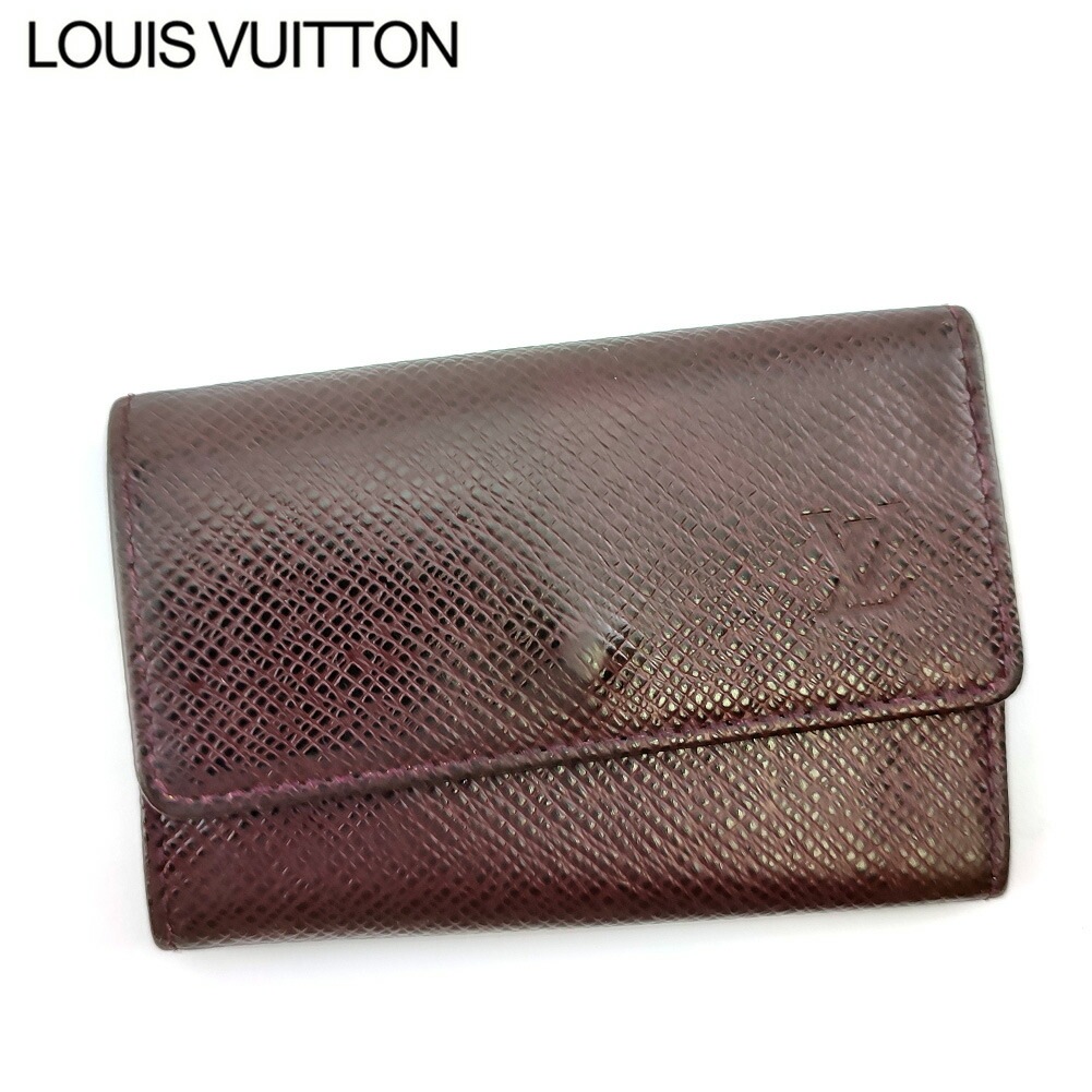 キーケース 6連キーケース タイガ メンズ ミュルティクレ6 ブラウン パープル ゴールド 中古