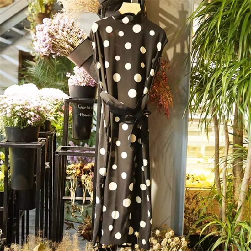 ドレス パーティードレス パーティドレス ミモレ丈ドレス ミモレ 袖あり 半袖 ラップスリーブ スタンドカラー ミッドウエスト かわいい きれいめ シンプル 大人 上品 おしゃれ かっこいい こなれ感