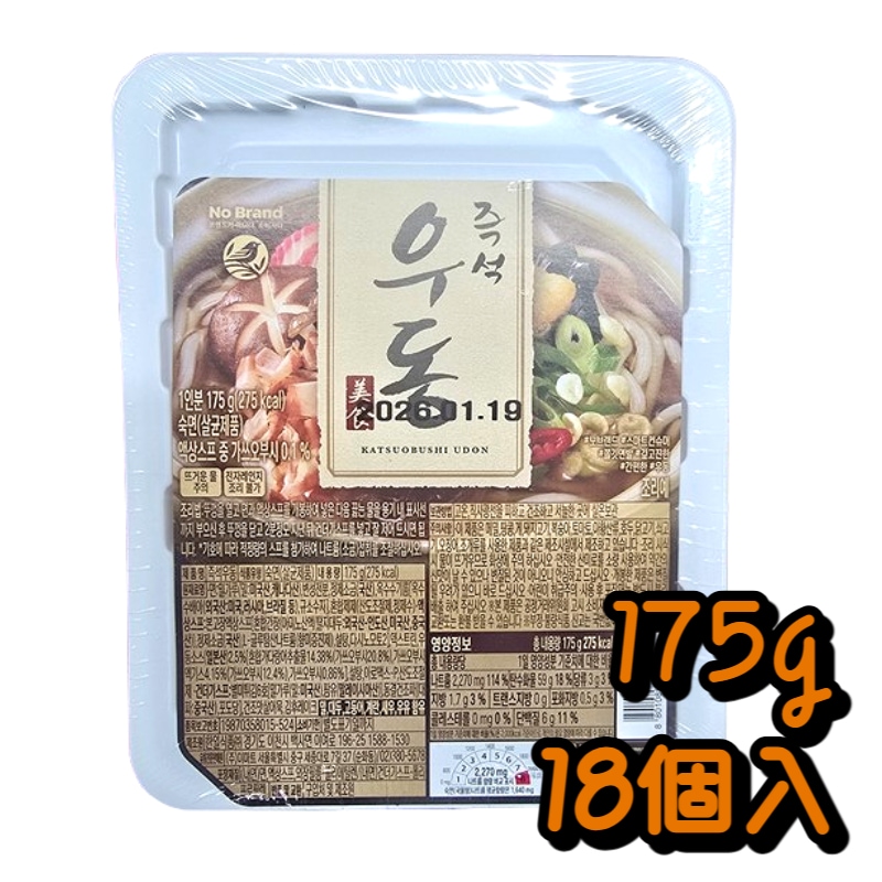 ノーブランド 即席うどん 175g×18個 韓国インスタントうどん 簡単調理 2分で完成 もちもち麺 しょうゆスープ かつおだし 大容量セット 韓国食品