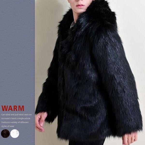 大人気 上品 毛皮コート ファーコート メンズ アウター ジャケット ふわふわ ファー フェイクファー モコモコ 暖かい 防寒 かっこいい 高級感 おしゃれ