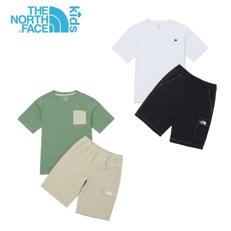 KS CAMPER EX CREW SET NT7UQ31 キッズ セットアップ 上下 半袖 Tシャツ 男の子 女の子 コットン 綿 小学生 クルーネック ジュニア 丸襟 ハーフパンツ ショートパンツ