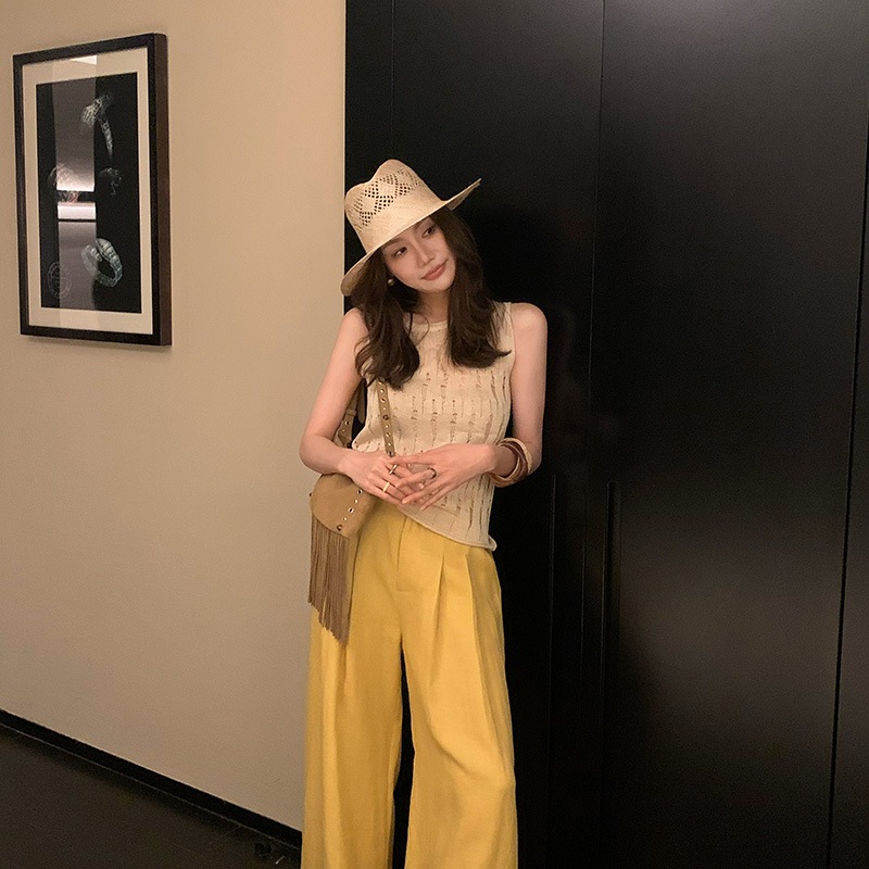 11 長いxierフランスのユニークな美しいデザインセンスセンスホーミング夏のための薄いノースリーブレスライトラグジュアリーハイエンドインナートップ