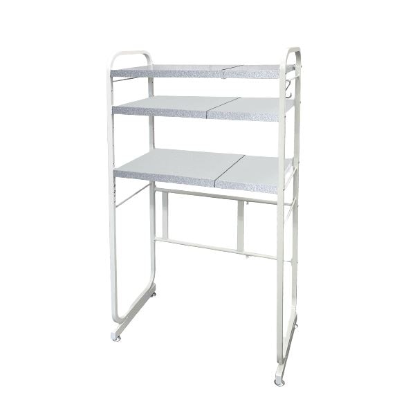 ガルバリウム鋼板使用 伸縮式 キッチンペールラック 2段 グランホワイト LUGSJAPAN 組立品