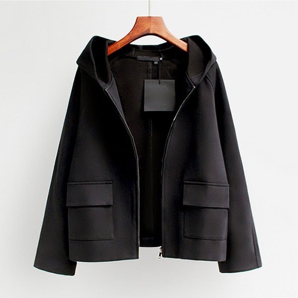 【人気高い】 シンプル カジュアル 無地 長袖 フード付き ジャケット レディース 4,928円