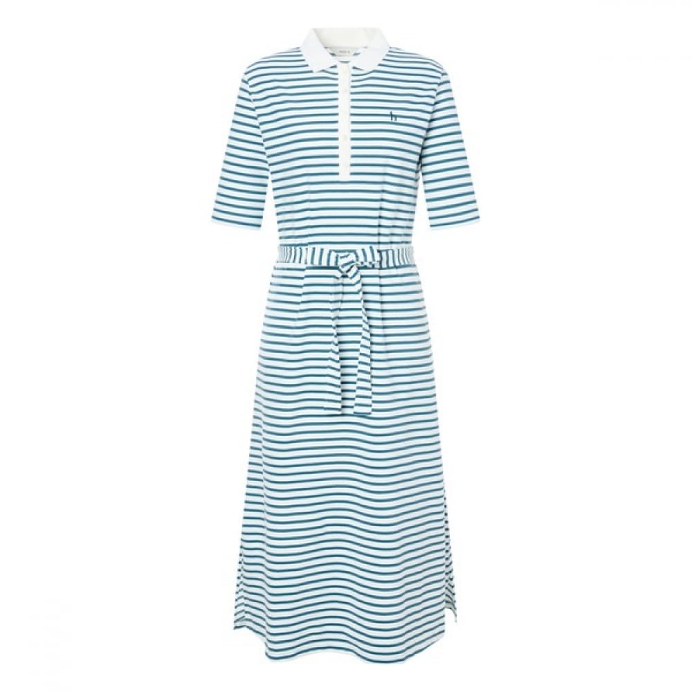 [ヘッジズレディース] 24SS ブルーストラップコットンブレンド半袖カラードレス WSDR4B301B1