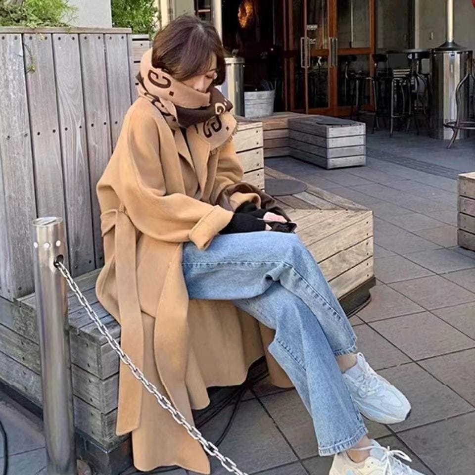 大人気！ 冬アウター秋冬気質厚く膝丈ウールコート韓国風ゆったり暖かいコートレディース 韓国ファッション その他 アウター