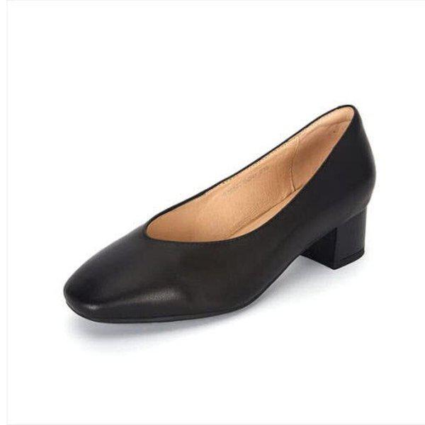 AK平沢店 女性のラムスキンベーシックミドルパンプス4CM(516522152)