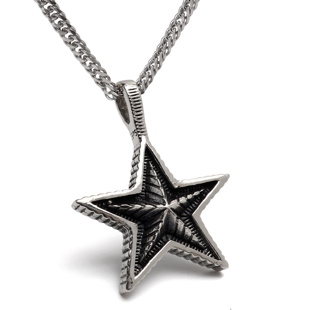 シルバー925 スターネックレス 50cm 60cm [nc116-ns131-cs053-3mm]