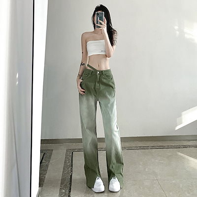 ボトムス パンツ Gパン ズボン ストレートパンツ デニムパンツ スリット ポケット ベルト