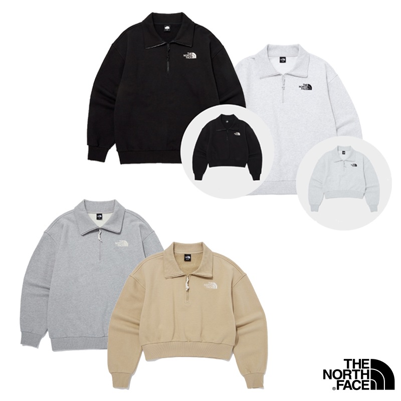 ESSENTIAL HALF ZIP SWEATSHIRTS NM5MQ04 ジップアップ アノラック パーカー メンズ レディース 韓国 クロップド丈 ショート丈 ハイネック ファスナー コットン