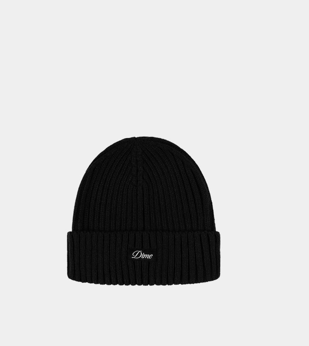 【DIME】 CURSIVE FOLD BEANIE : BLACK
