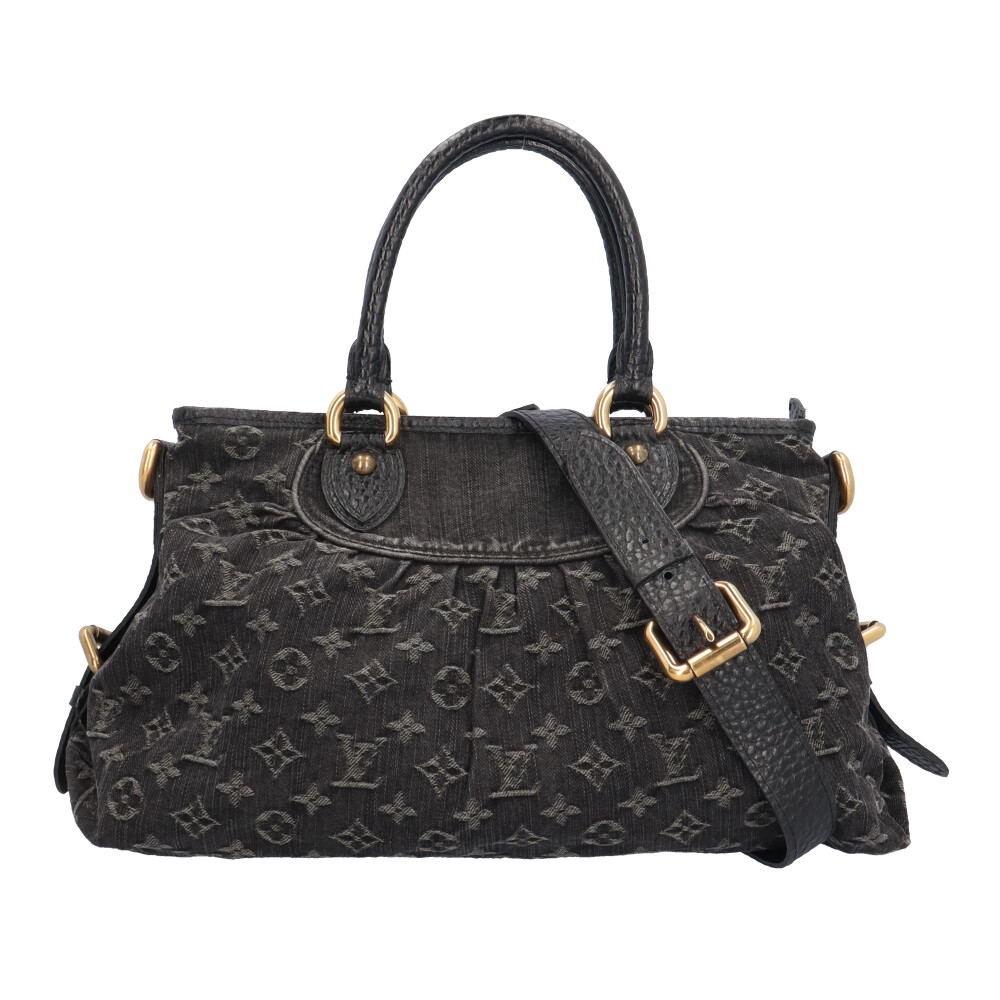 ルイヴィトン ネオカヴィMM モノグラムデニム ショルダーバッグ モノグラムデニム M95351 ブラック LOUIS VUITTON 中古