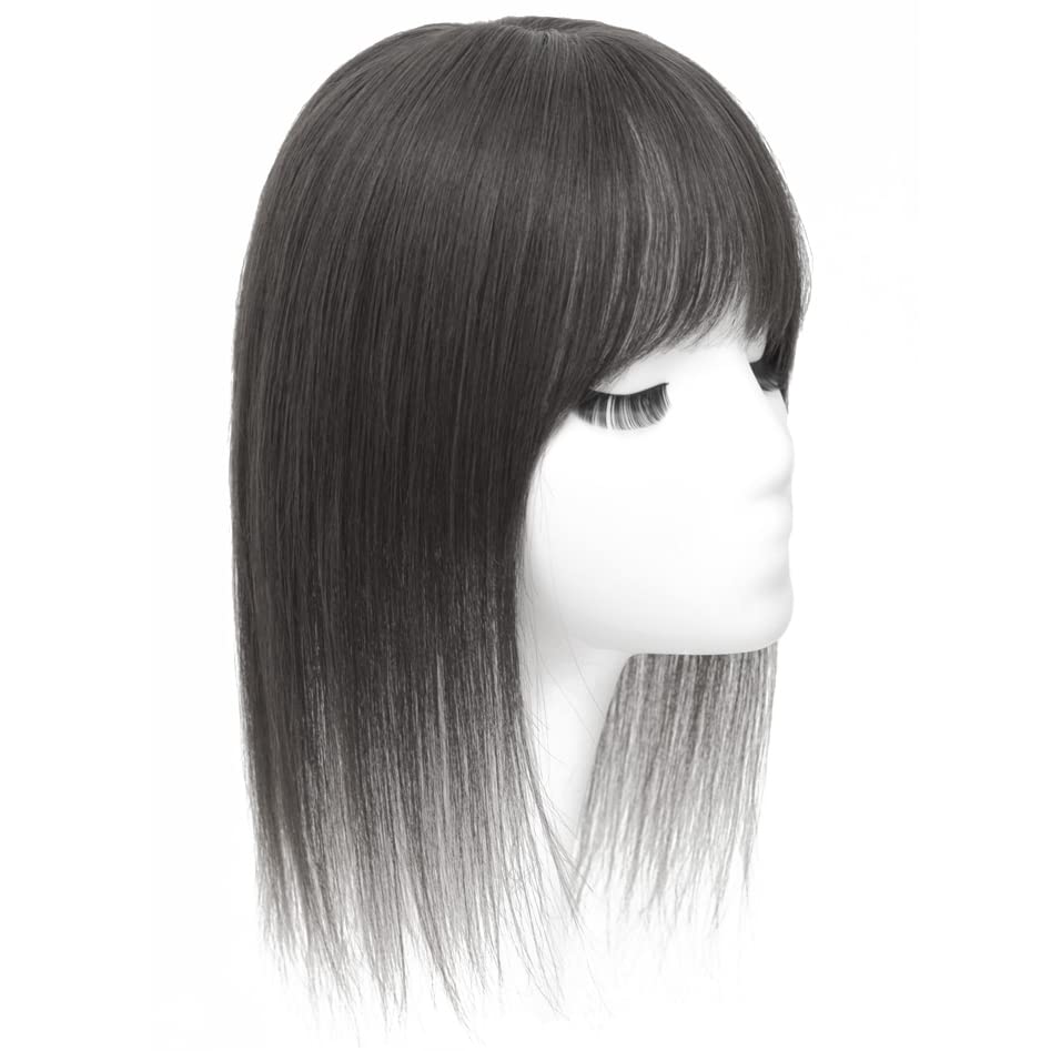 前髪 部分ウィッグ つむじ 100%人毛 ヘアピース 自然 前髪ウィッグ 前髪 もみあげ付きウィッグ ポイントウィッグ 薄型 女性用 かつら 21-FP-30cm-HEI