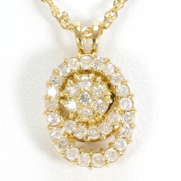 K18 18金 YG ネックレス ダイヤ 0.50 カード鑑別書 ジュエリー 中古