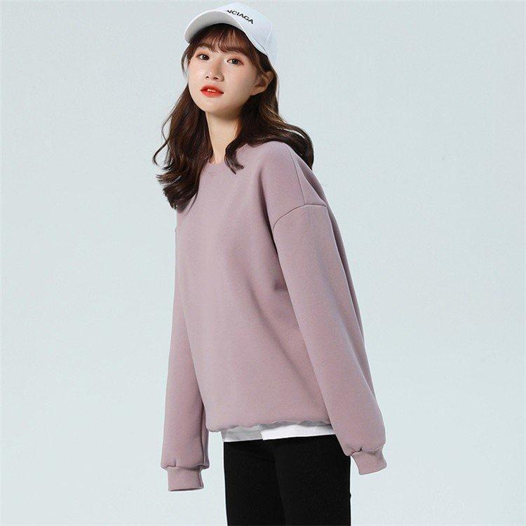 本日の限定商品 トレーナーレディースススウェット無地大きいサイズ裏ボアあったか長袖厚手クルーネック秋冬トレーナーレディースススウェット無地大きいサイズ