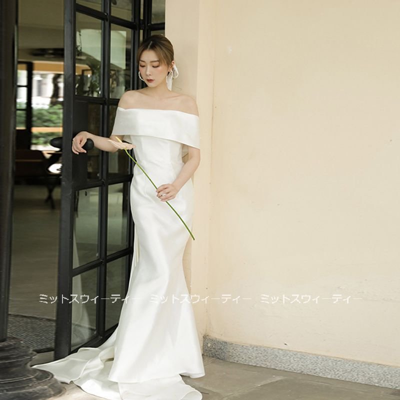 ウエディングドレス スレンダードレス 二次会 結婚式 花嫁 大きいサイズ パーティードレス 披露宴