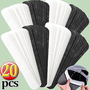 見えない白い綿のテープ汗を吸収するライナーパッドキャップつばのサイズのリダクションステッカー帽子の汚れのスポーツベルト首1020個/ロット