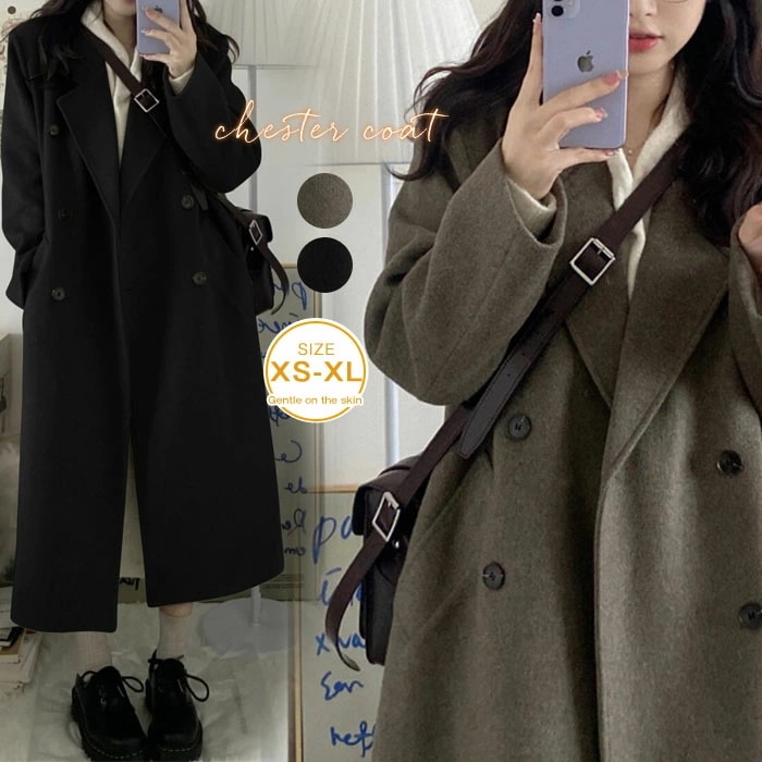 チエスターコート レディース 秋 冬 トレンチコート レディース ロングコート コート 羽織 アウター 秋 冬 コート ウール混 エレガント カジュアル 無地 体型カバー 暖かい ゆったり シンプル