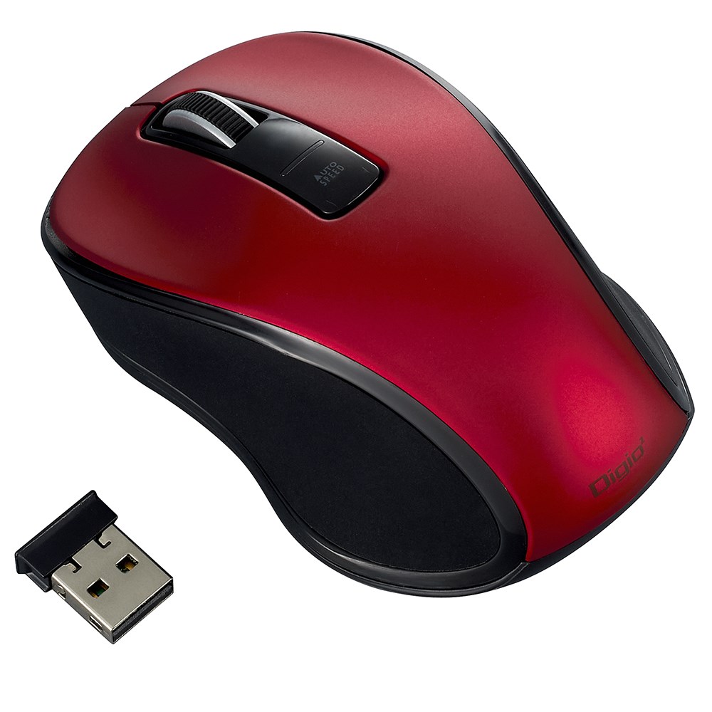 （まとめ買い）無線静音3ボタンBlueLEDマウス レッド MUS-RKT172R [x3]