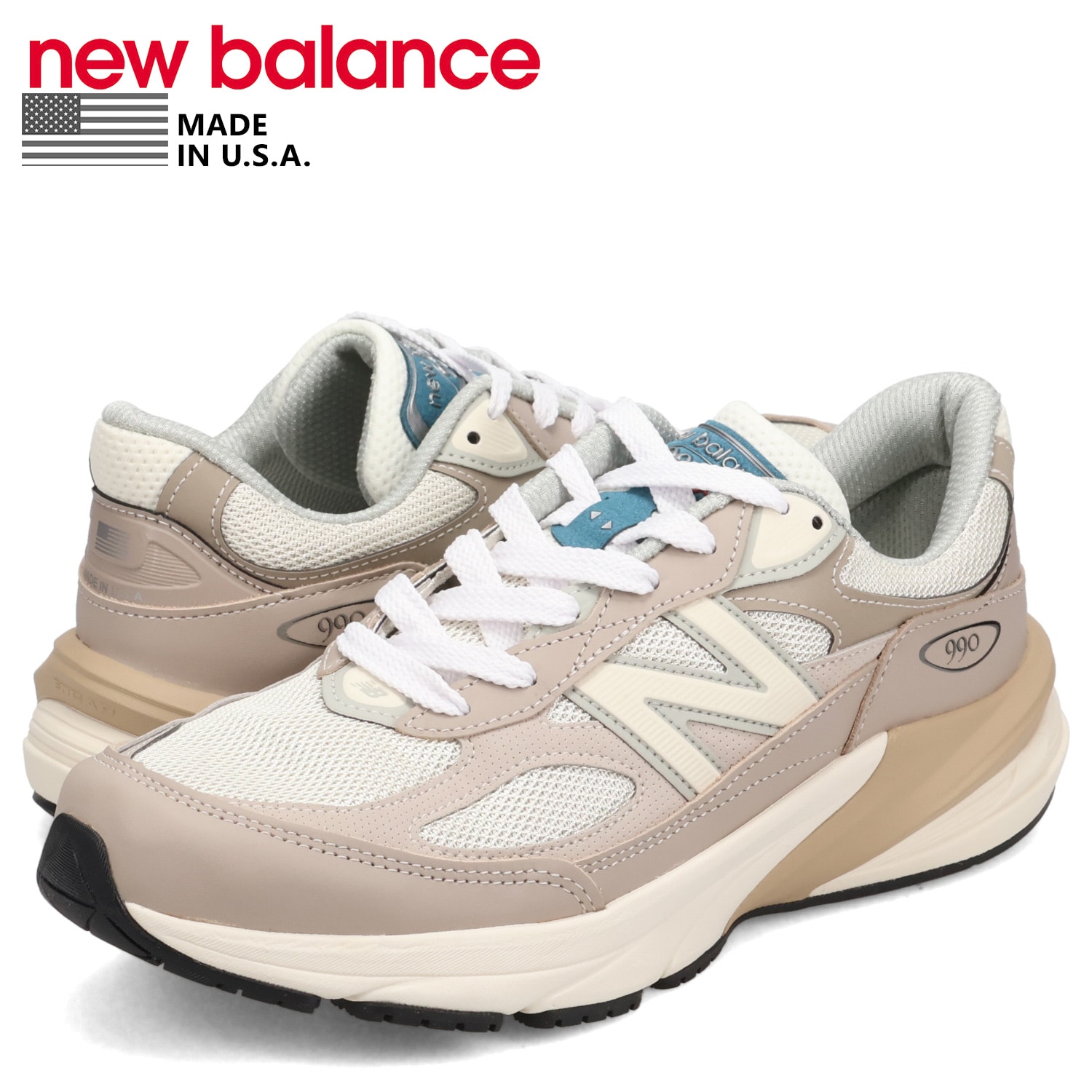 990 V6 スニーカー メンズ Dワイズ MADE IN USA ベージュ U990MM6