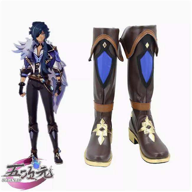 【新品販売 Q10最安値！】 ハロウィン 五次元　原神　コスプレ　ガイア　靴　ブーツ