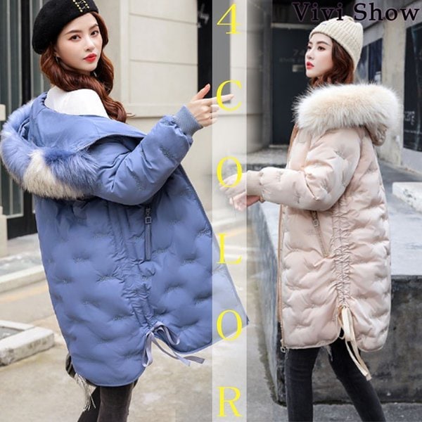 ダウン風コート 中綿コート レディース ダウン綿コート Aライン 軽い ファーフード付き 大きい