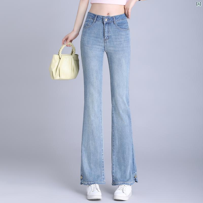 夏 ベル ボトムレディース パンツ スリム 九分丈 ブーツ カット ジーンズ