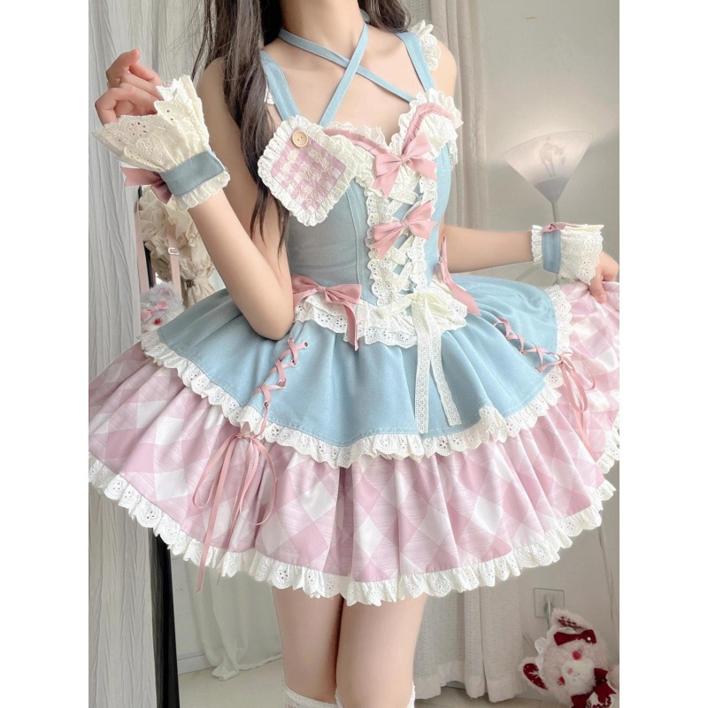 2025夏新作 フレンチ初恋 ミルキースイート ふんわりワンピ プリンセス lolita洋装 レースロリータ ワンピース