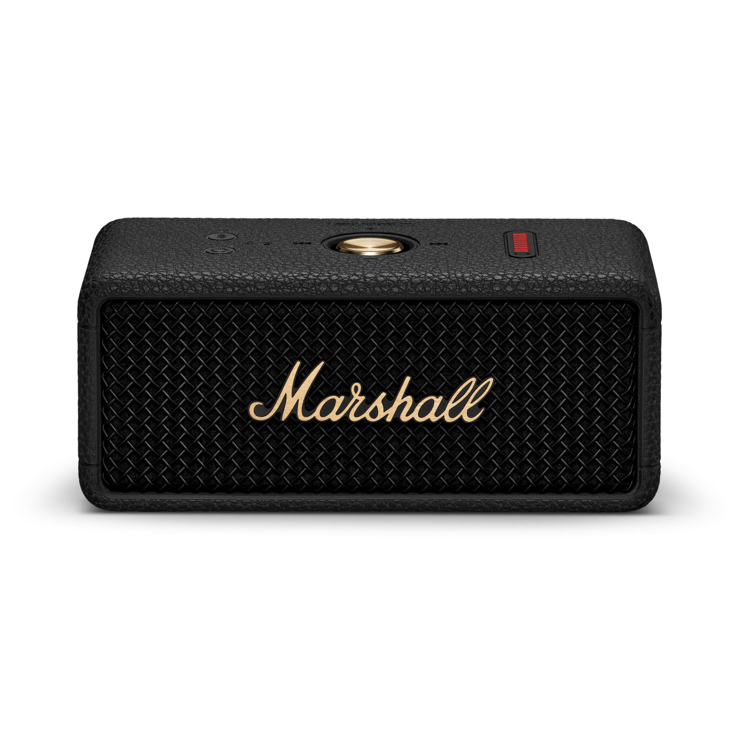 Marshall ワイヤレスポータブル防水スピーカー Emberton III ブラック&ブラス 連続再生32時間/IP67防水仕様/小型/急速充電 【国内正規品】