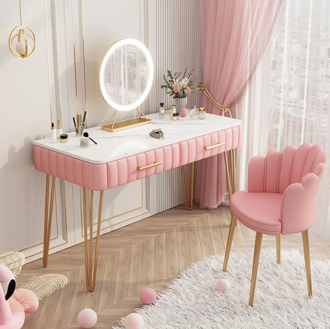 ドレッサーテーブル　高級北欧風ベッドルームドレッシングテーブルモダンシンプル化粧台　大理石模様　モダンな小さな家庭用化粧台ベッドルームドレッサーテーブルベッドルーム