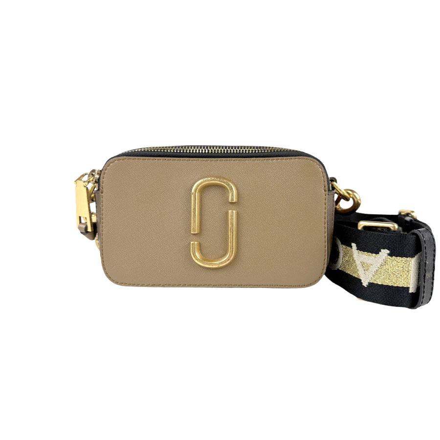 マークジェイコブス MARC JACOBS ショルダーバッグ スナップショット レザー ブラウン×ホワイト レディース z4124